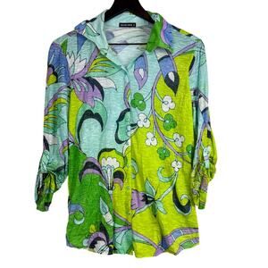 David Cline Collar Shirt 9100 Nectar Mint Kiwi Button Up - S